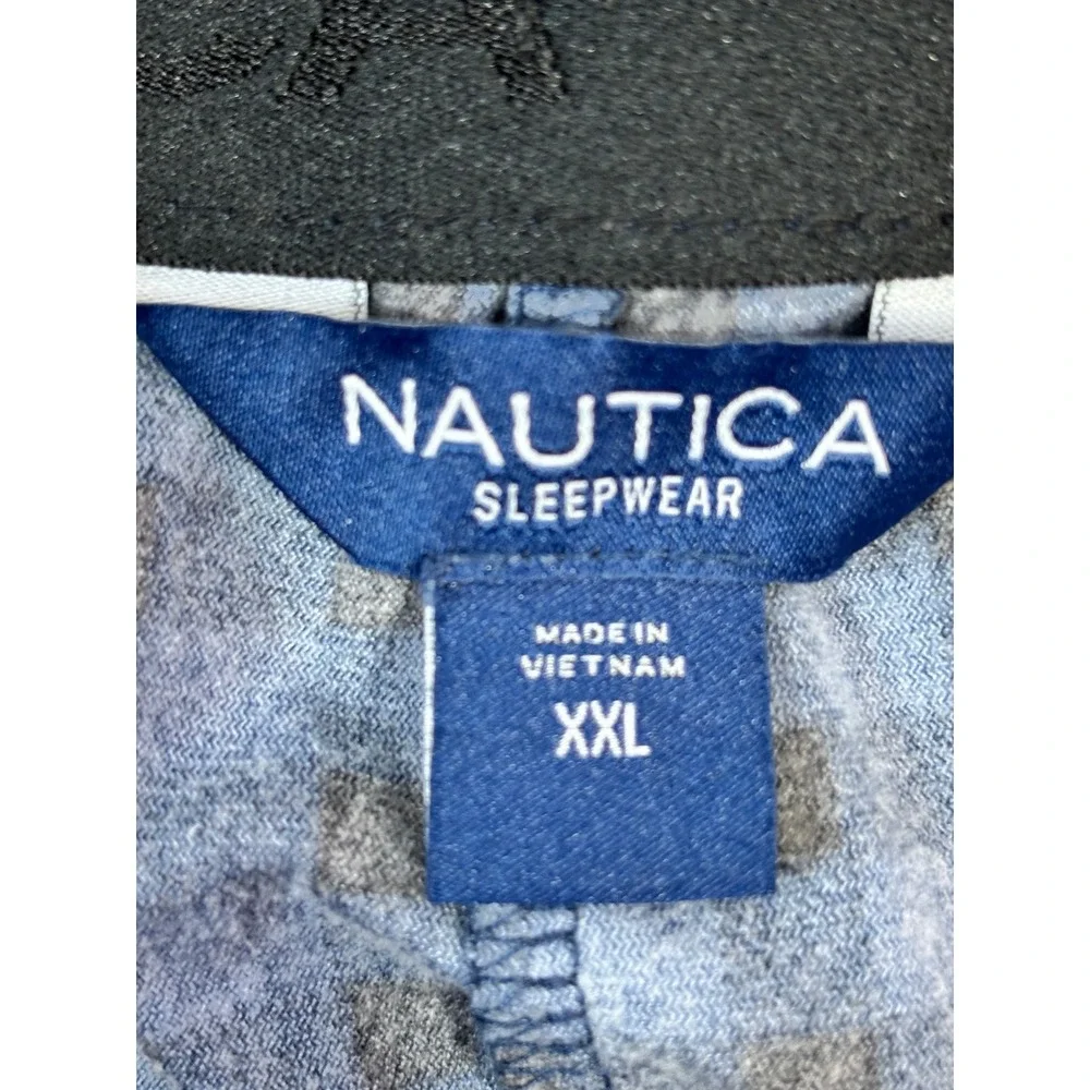 Nautica Mens XXL BlueBlack Gingham Pajama Pants Sleepwear Lounge Bottoms 1613453